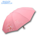 Venda a granel China Fabricante Top Quality personalizado preço de fábrica portátil cor verde flor monção guarda-chuva guarda-chuva personalizado